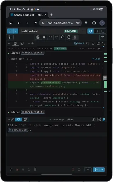 Animated walkthrough of the Android setup, from downloading the certificate to opening the installed app